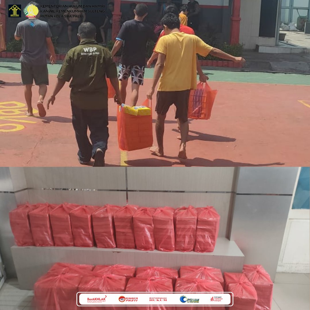 palu_rutan's tweet photo. Rutan Palu Terima 500 Paket Makanan Gratis dari Asosiasi Jaga Boga Sulawesi Tengah
#pemasyarakatan #pemasyarakatanpastiberdampak
#kumham #kemenkumham #lapas #rutan #lpka #polsuspas
@KemenkumhamRI @DITJEN_PAS @kanwilsulteng https://t.co/LBnBfN7FPC