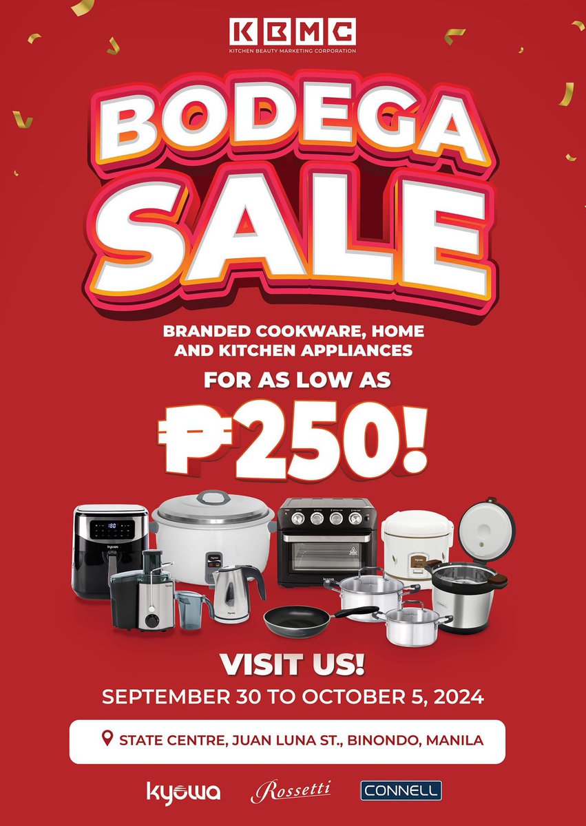 isonilagan's tweet photo. Happening NOW!!! Pwedeng isingit while on your #BinondoFoodTrip 

#KBMC #Binondo #KyowaAppliances #Rossetti #Connell https://t.co/5nHKiQpt3k