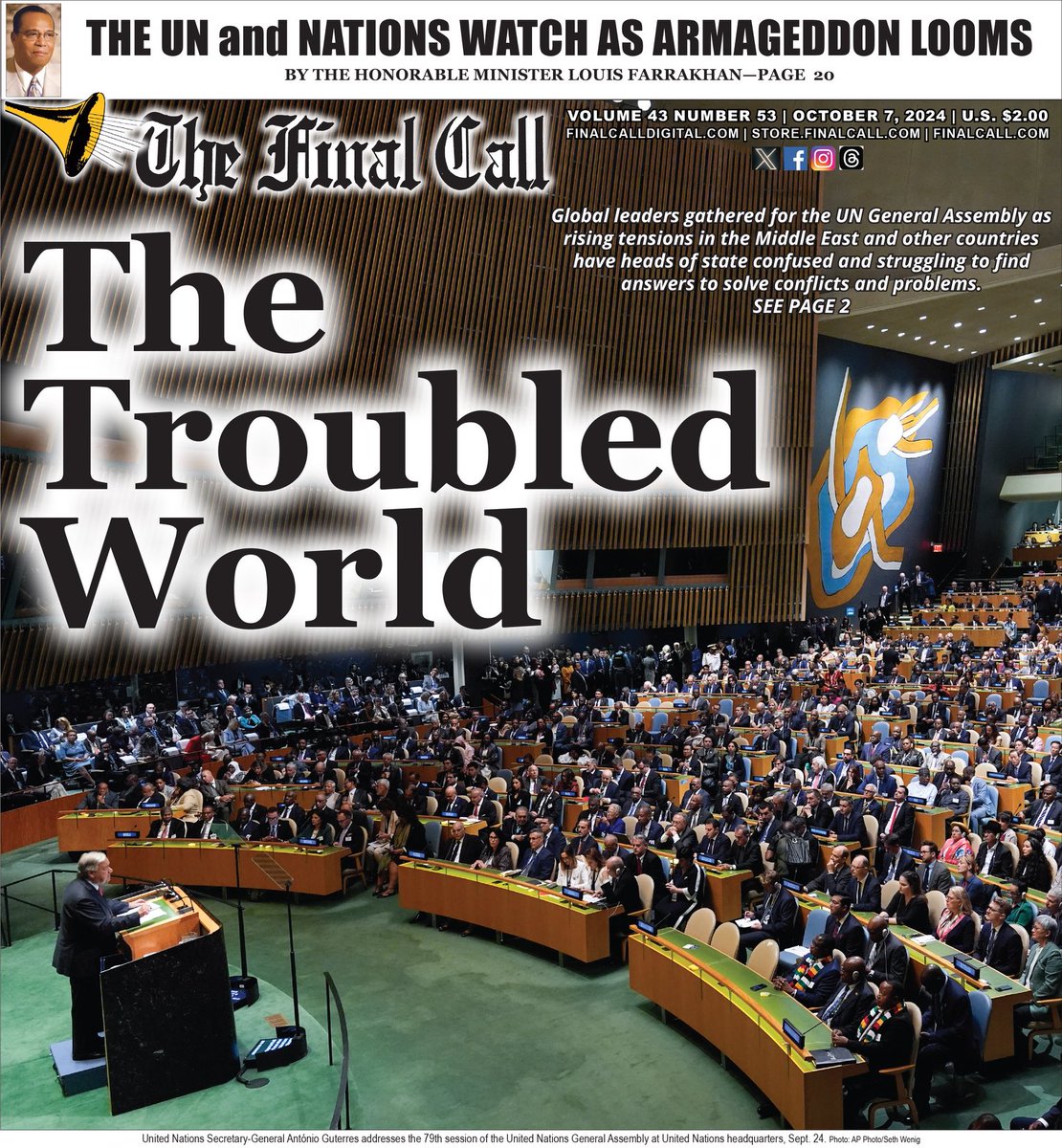 Peace. Uncompromising &amp; Invincible Truth. 52 Wks Per Yr. Long Live The Publisher Of Peace, The Honorable Min Farrakhan &amp; The NOI

The Latest Edition Of The FC Is Here

40 Pages Of Truth. News U Can Use

Pls Subscribe @store.finalcall.com, digital.finalcall.com. Thank you
