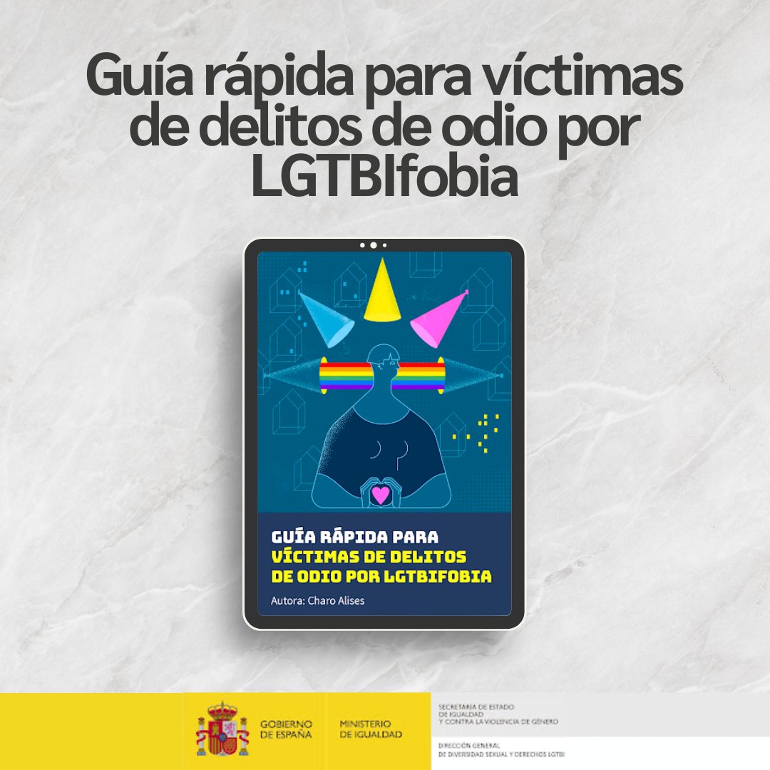 TFEsDiversidad's tweet photo. Los delitos LGTBIfóbicos son aquellos motivados por odio hacia el colectivo LGBTIQA+ o hacia quienes parecen pertenecer a él.  Si tú o alguien que conoces necesita ayuda, esta guía del Ministerio de Igualdad puede ser el primer paso para tomar acción. 
🔗 https://t.co/gk5Iv2krvY https://t.co/ulYt7JihGb