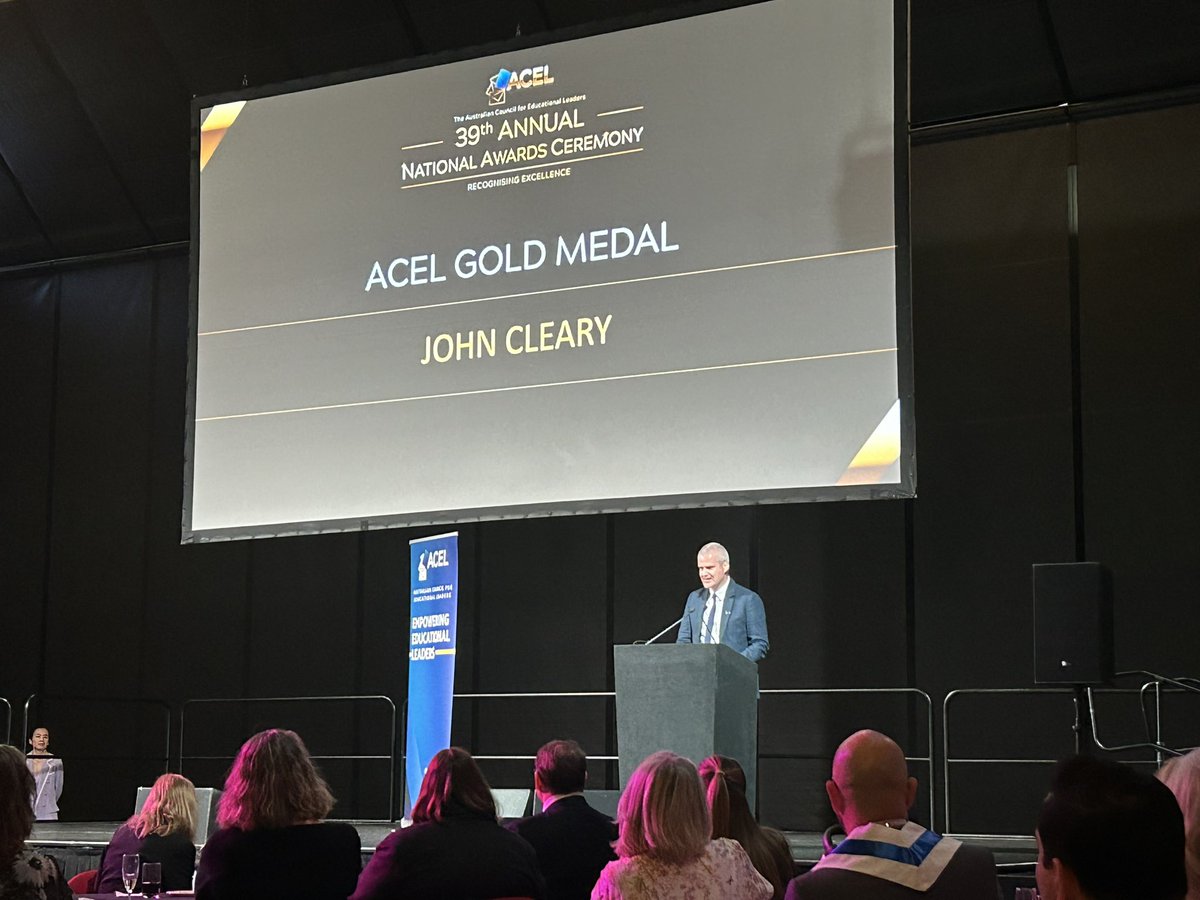A buzz to see John Cleary awarded the 2024 <a href="/acelaustralia/">ACEL</a> Gold Medal this evening. An exemplary and wise educator, who happens to also be a great bloke and proud Territorian. #ACEL #NC24