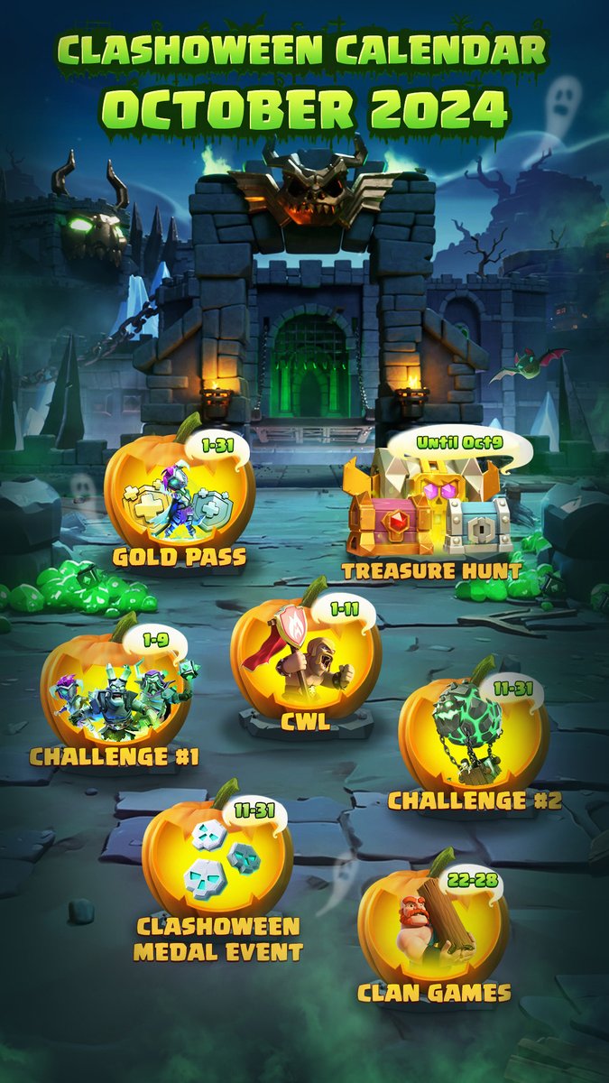 October 2024 Calendar The theme for this month is Clash-O-Ween