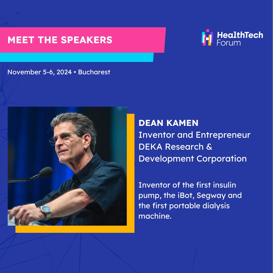 htechforum's tweet photo. 🌟 @DeanKamen, the brilliant inventor of the Segway and the iBot, is speaking at HealthTech Forum 2024!

Get your ticket ➡️ https://t.co/O1deVwHpE0 https://t.co/jZCy7E4kX2
