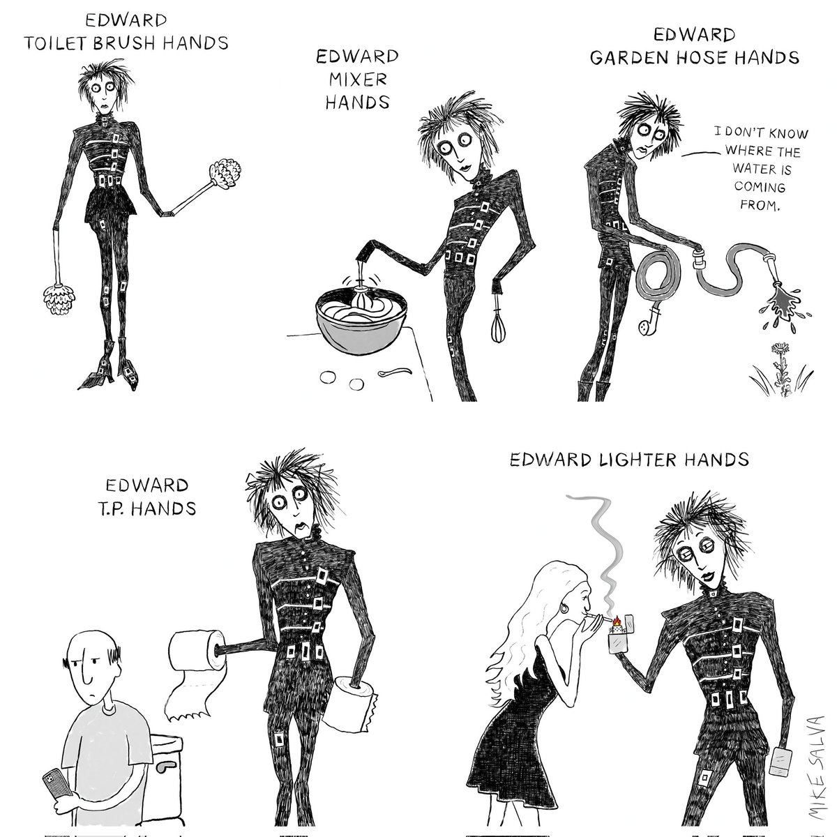 mikesalva's tweet photo. #comic #comics #cartoons #humor #funny #edwardscissorhands #TimBurton https://t.co/9HuMj0DEE6