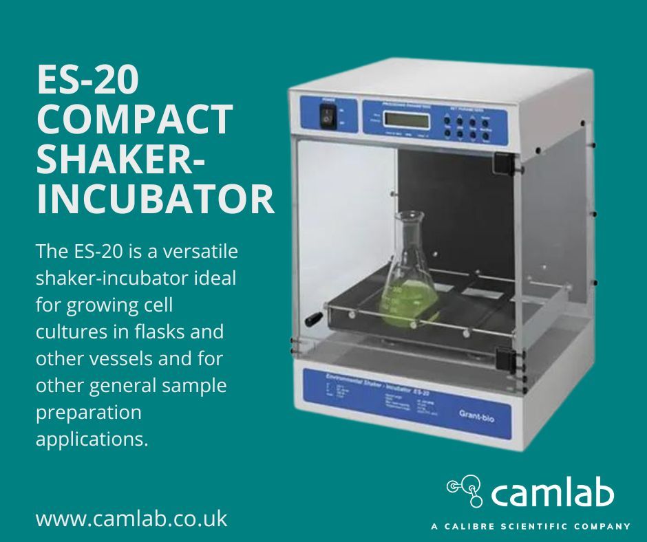 Camblab's tweet image. The Grant bio ES20 is a versatile programmable bench-top shaker-incubator for mixing and incubating biological fluids, samples, cell cultures and tissues. 

Shop:
buff.ly/3zu6WQV

#OrbitalShaker #LabEquipment #ShakerIncubator #ScientificResearch #LabTech #LabEquipment