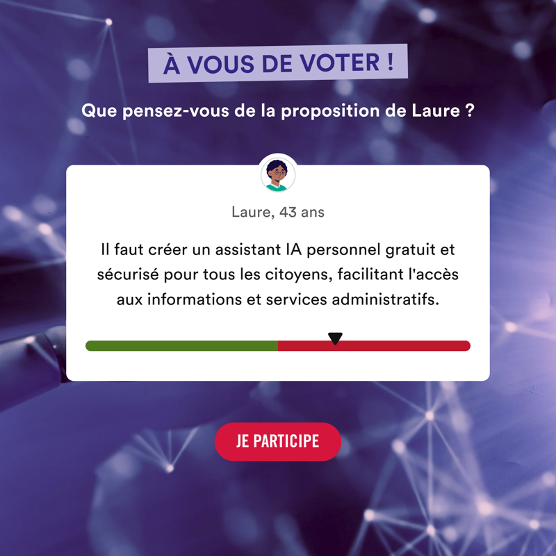 Make_org's tweet photo. 🌍🤖 L'IA change le monde, et vous pouvez façonner son avenir ! 
Participez à notre consultation en ligne en vue du Sommet international sur l'IA 2025 en France. Partagez vos idées pour une IA au service de tous. Votre voix compte !  ⏬