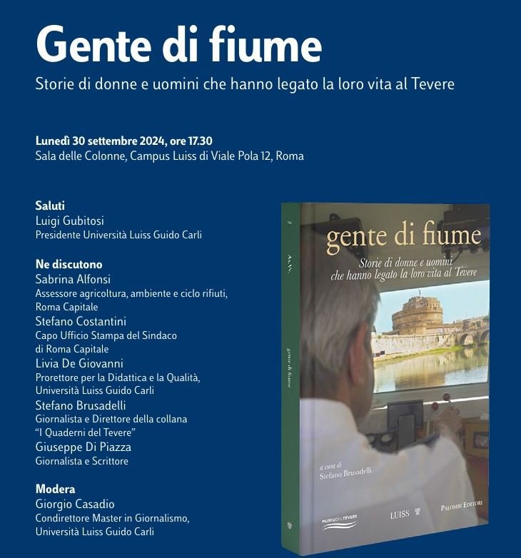 🌊Partecipa oggi alla presentazione di "Gente di fiume", il libro scritto dai giornalisti praticanti del Master di Giornalismo <a href="/UniLUISS/">Luiss Guido Carli</a> 

📍Dove? Campus Luiss, Viale Pola 12, Roma
⏰A che ora? 17.30

Non ti sei ancora registrato? Fallo qui 👇
luiss.formstack.com/forms/presenta…
