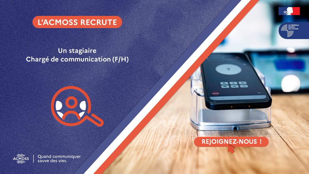 [OFFRE DE STAGE] L'<a href="/ACMOSS_FR/">L'ACMOSS et le Réseau Radio du Futur (#RRF)</a> recherche un.e stagiaire chargé.e de #communication (6 mois) pour m'accompagner dans la mise en œuvre de la stratégie de communication de l'agence ⤵️
acmoss.fr/media/b51fb91a…
Merci pour vos partages 😉🙏
#ACMOSS #RRF #ComPublique #stage #IciCaRecrute