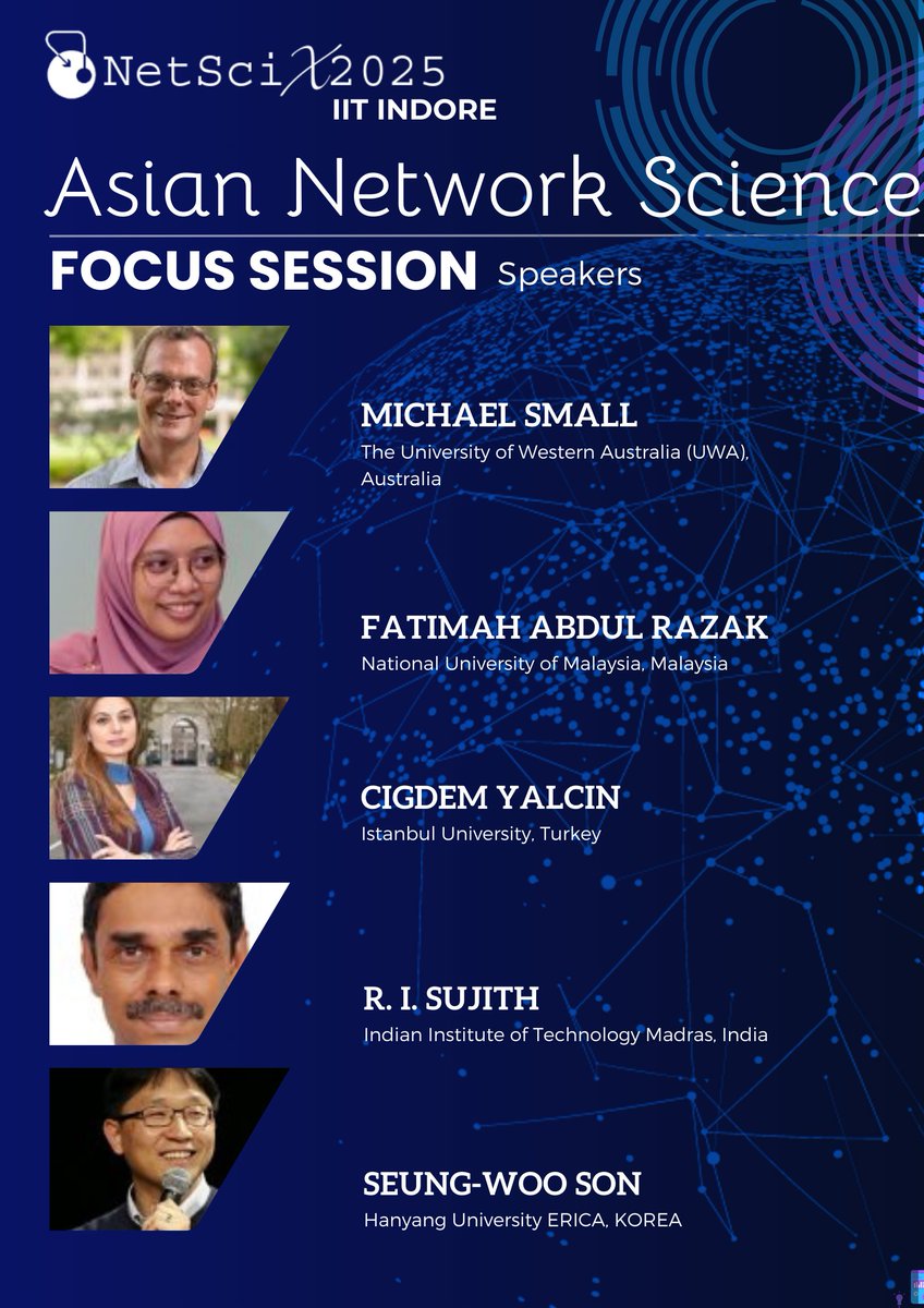 NetSciX 2025 (@netscix_2025) on Twitter photo Focus session: Asian Network science netscix2025.iiti.ac.in #NetSciX2025 #NetSci #NetworkScience #IITIndore
<a href="/netscisociety/">Network Science Society</a>
<a href="/sarikajalan9/">sarika jalan</a>
<a href="/HirokiSayama/">Hiroki Sayama</a> Focus session: Asian Network science netscix2025.iiti.ac.in #NetSciX2025 #NetSci #NetworkScience #IITIndore
<a href="/netscisociety/">Network Science Society</a>
<a href="/sarikajalan9/">sarika jalan</a>
<a href="/HirokiSayama/">Hiroki Sayama</a>