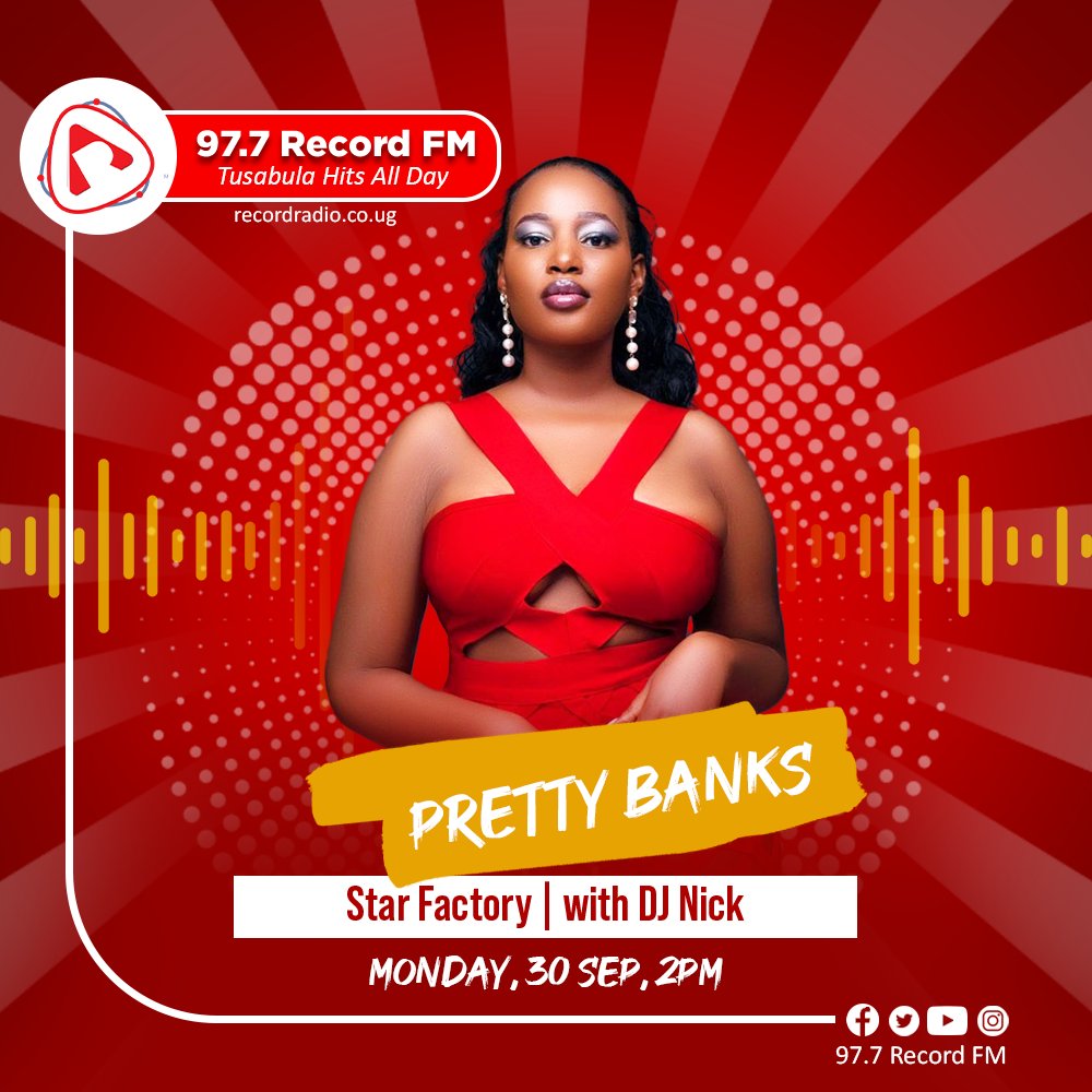 RecordFm977's tweet image. Catch the insido hit maker @prettybanks01  at 2pm with @djnicknicholas  on #starfactory. Don't miss the exciting interview.

we shall be live on our Facebook page don't miss or you can listen/watch recordradio.co.ug/live

#TusabulaHitsAllDay