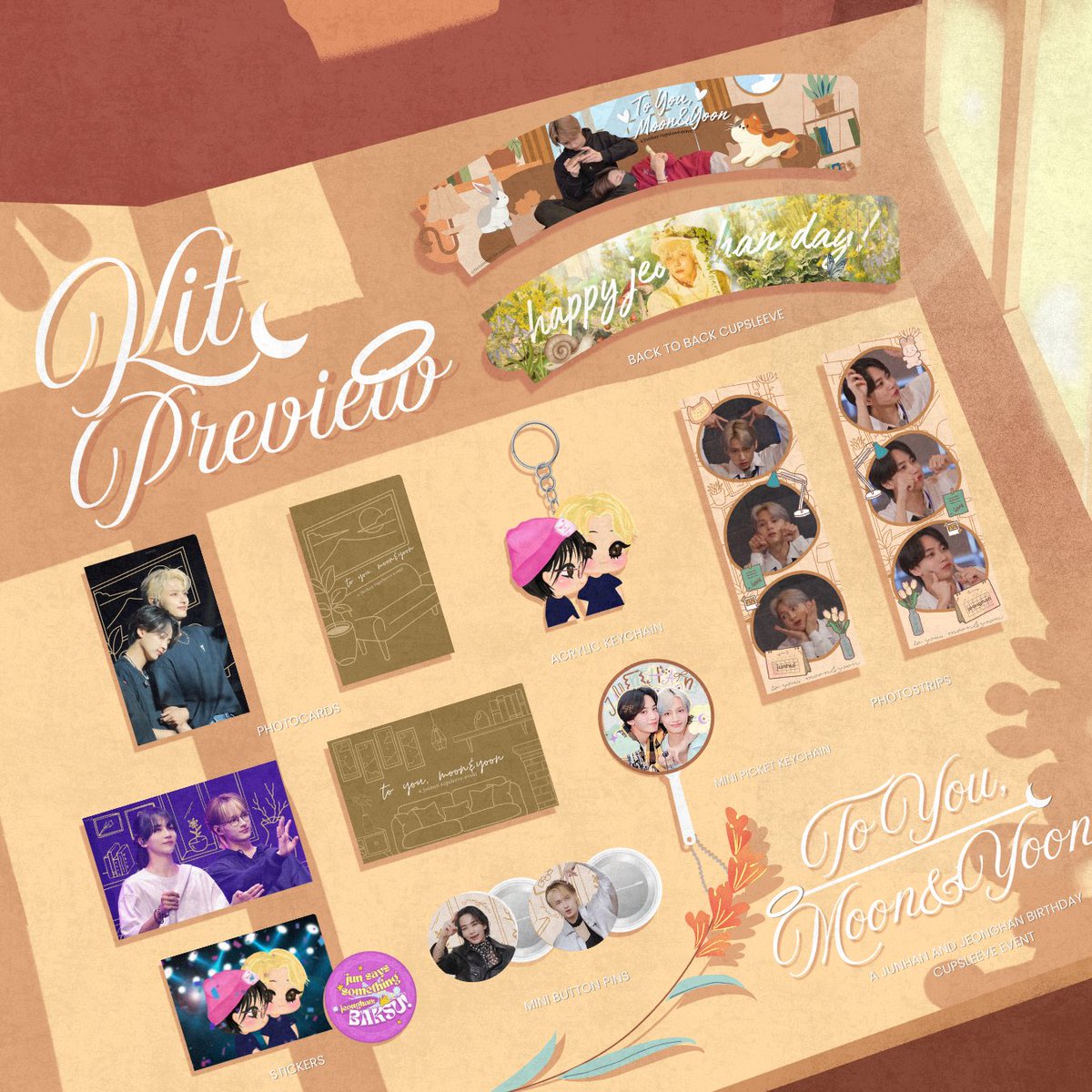 junharemph's tweet photo. #ToYouMoonAndYoon 🐱🐰
🌙A #JunHan &amp; #Jeonghan Birthday CSE💫

We're very excited to celebrate JunHan and Hannie's birthday with you guys! But before we have fun tgt, here's a preview of the kit inclusions that you'll be getting on Saturday! 🫶🏻

See you, JunHan luvrs! 🥰 https://t.co/bOeJwDCmE0
