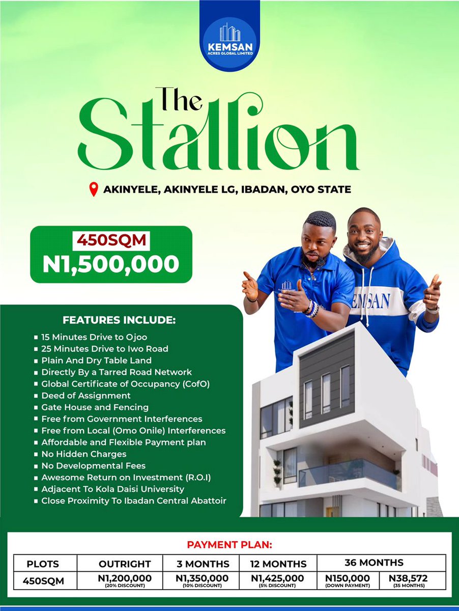 queen_wemimo's tweet photo. @peng_writer With just a token as deposit, you can become a land Owner. Flexible payment plan with sweet discounts on our lands in different states.
ABUJA
IBADAN
LAGOS
ADO-EKITI 
ONDO
ILORIN
Call: 07012115412 https://t.co/Hwurtzuf32
