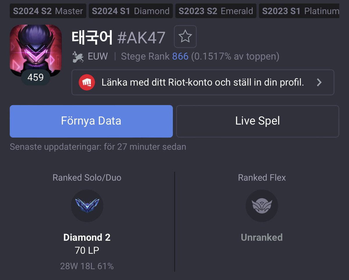 im rank 866, technically high elo now!!