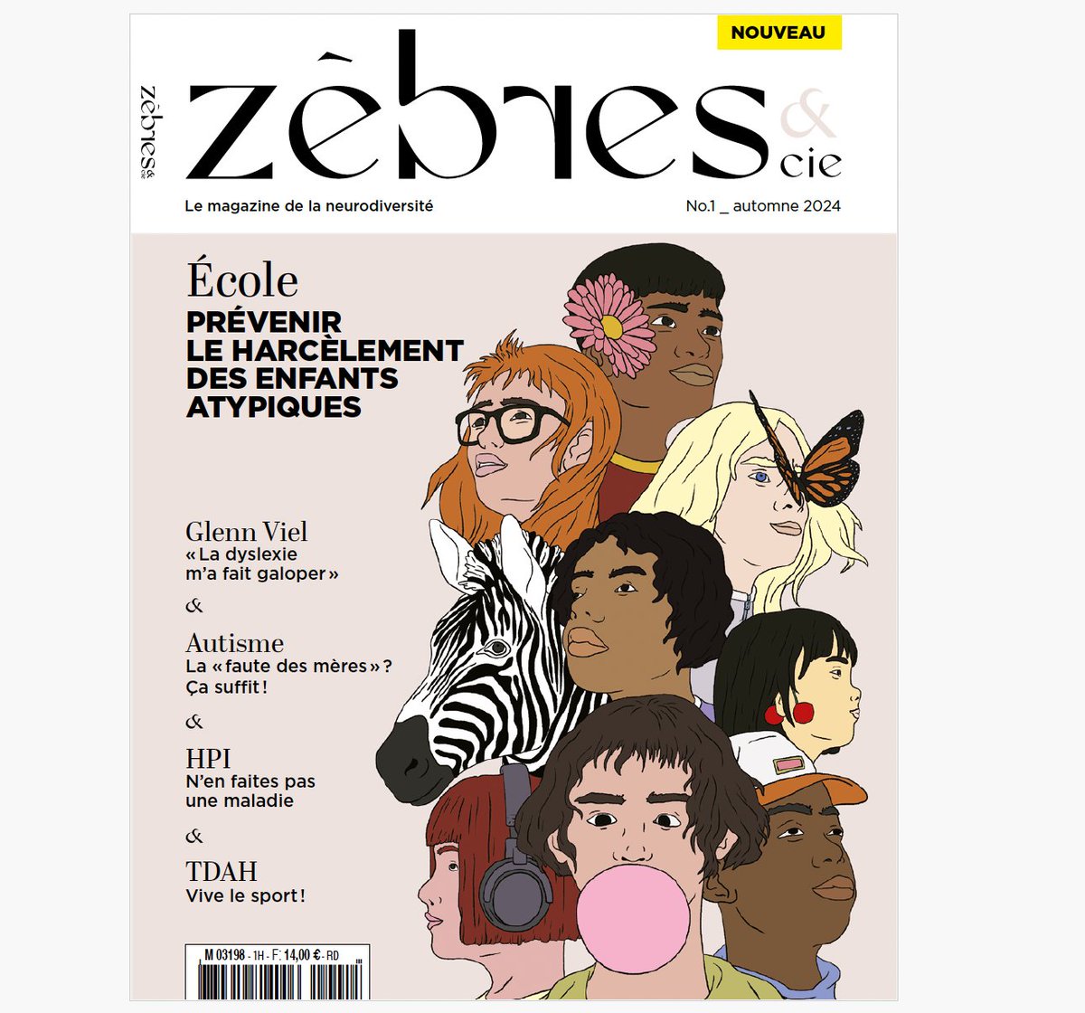 En cette journée de la #neurodiversité nous sommes heureux de partager la première couverture de Zèbres&amp;cie, le magazine de la neurodiversité où l'on parle des personnes #dys, #TDAH, #TSA . Et n'oubliez pas: #suivezlezèbre!