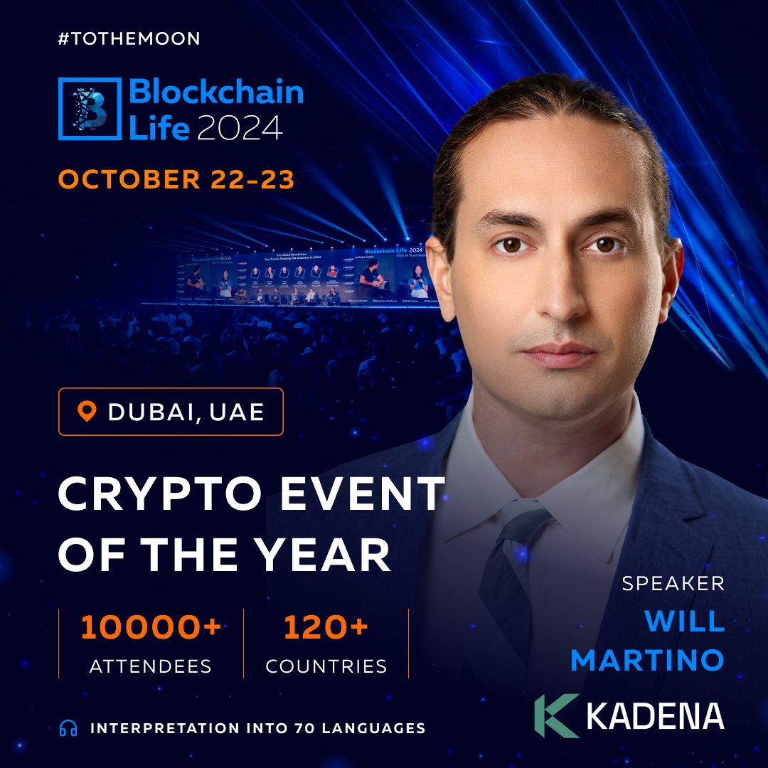 Will Martino Joins #BlockchainLife2024 in Dubai

Meet <a href="/_wjmartino_/">k:Will</a>, the President &amp; Co-Founder of <a href="/kadena_io/">Kadena</a>, and 10,000+ attendees on October 22-23. The AI-powered translation of speeches into 70 languages is included in the ticket.

⚡️ Buy your ticket to the Crypto Event of the