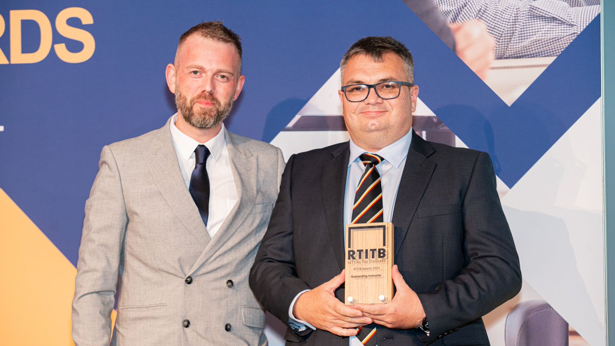 RTITB's tweet photo. 🏆 This year's #RTITBTrainingAwards winner of the Outstanding Instructor went to Matthew Riddell of Cilwrgi Farm Training. Matthew demonstrates excellence in training delivery, fosters a fair and engaging learning environment, and is a source of pride for our entire sector. https://t.co/9MZHCUAfzB