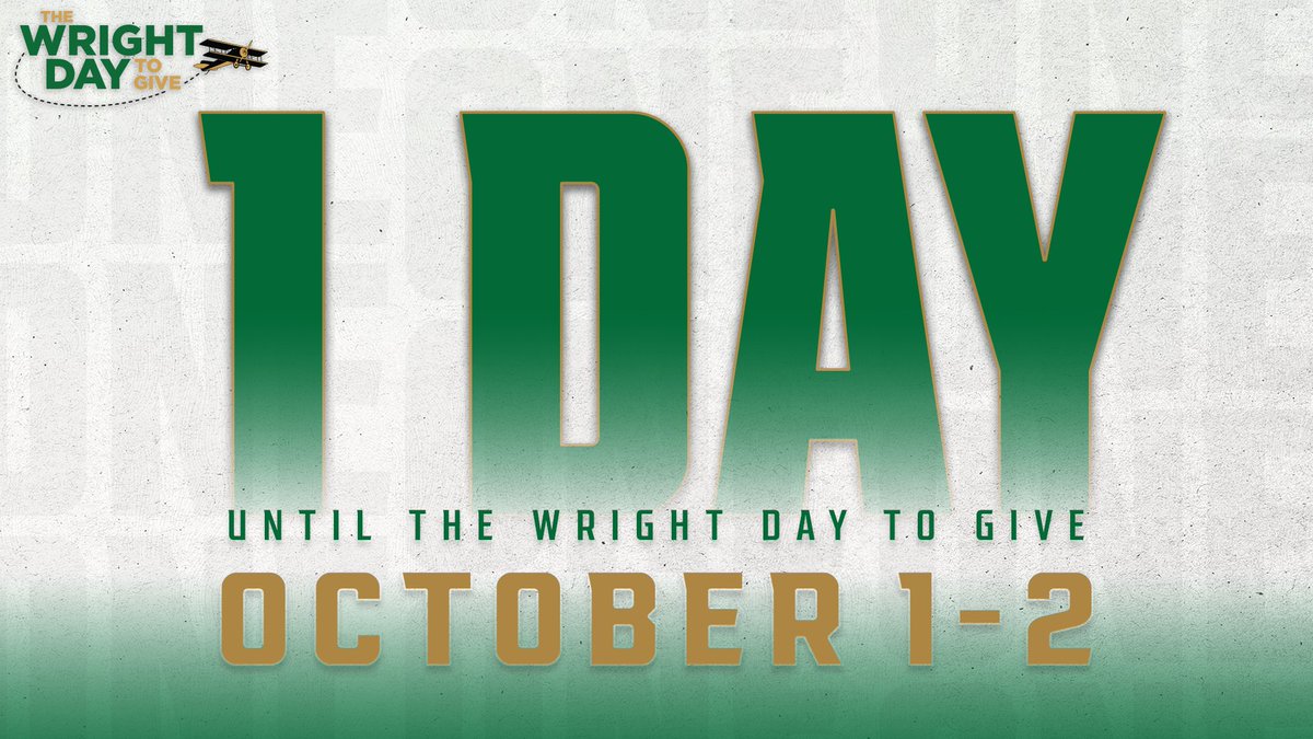 Wright State Raiders (@wsuraiders) on Twitter photo We are only 𝐎𝐍𝐄 𝐃𝐀𝐘 away from the #WrightDay2Give. Join us in helping support our tremendous student-athletes!
Donate: bit.ly/47A3OzB
𝐆𝐢𝐯𝐞 𝐁𝐚𝐜𝐤 𝐭𝐨 𝐭𝐡𝐞 𝐏𝐚𝐜𝐤 🐺 We are only 𝐎𝐍𝐄 𝐃𝐀𝐘 away from the #WrightDay2Give. Join us in helping support our tremendous student-athletes!
Donate: bit.ly/47A3OzB
𝐆𝐢𝐯𝐞 𝐁𝐚𝐜𝐤 𝐭𝐨 𝐭𝐡𝐞 𝐏𝐚𝐜𝐤 🐺