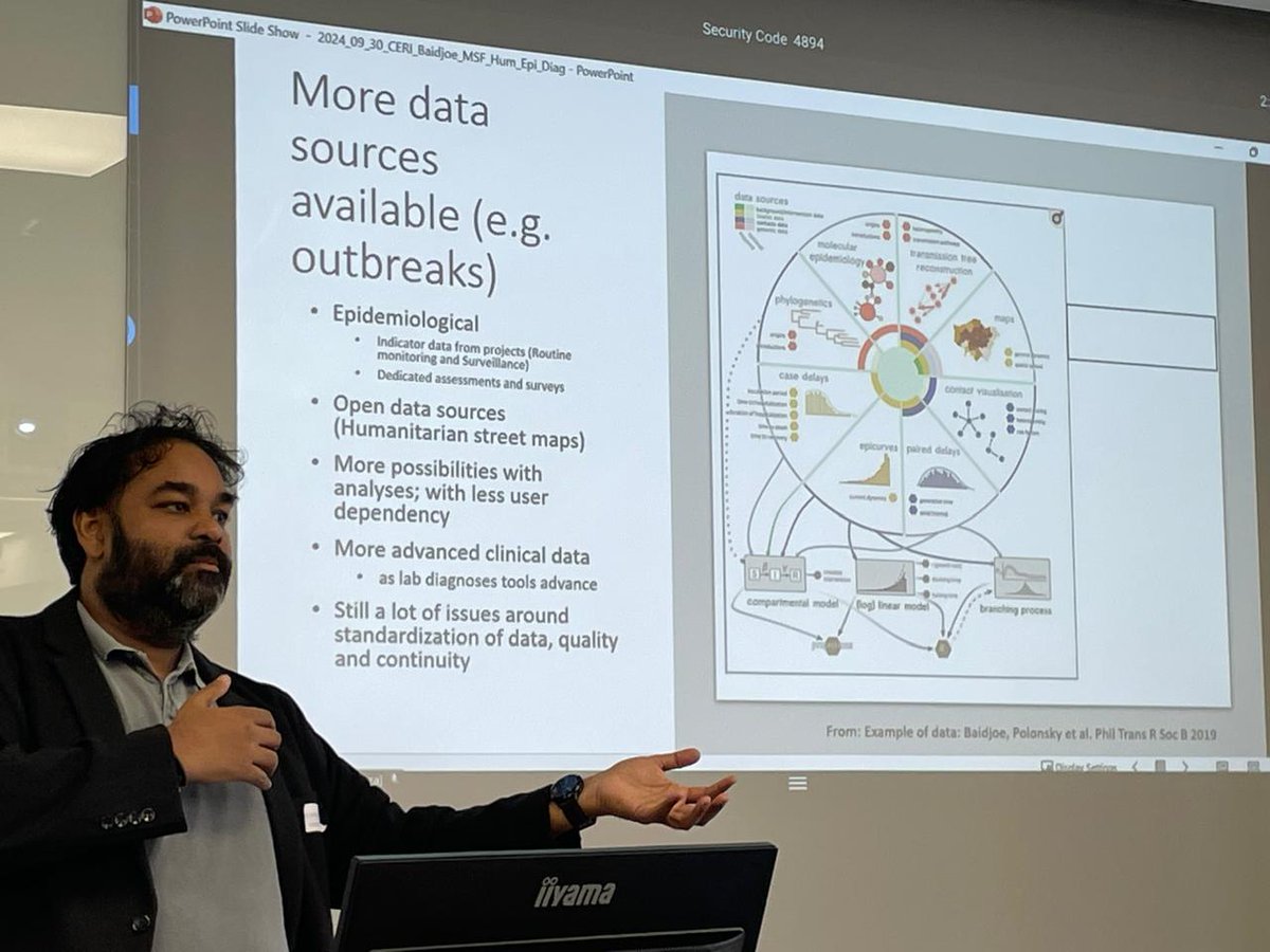 Fantastic to see that phylogenetic, data science and genomics is part of the repertoire of humanitarian epidemic response! Great slide by <a href="/Ammer_B/">Amrish Baidjoe</a> from MSF today in our seminar in South Africa <a href="/MSFsci/">MSF Science</a> <a href="/ceri_news/">Centre for Epidemic Response & Innovation (CERI)</a>