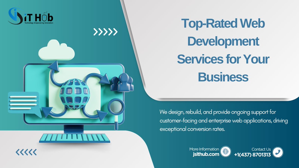 jsithub's tweet image. Do you need a captivating website for your business? Our expert web developers offer top-rated services worldwide! With our strategies, your business will reach more people, look professional, and grow faster.
Phone: +1(437)8701313
Website: jsithub.com