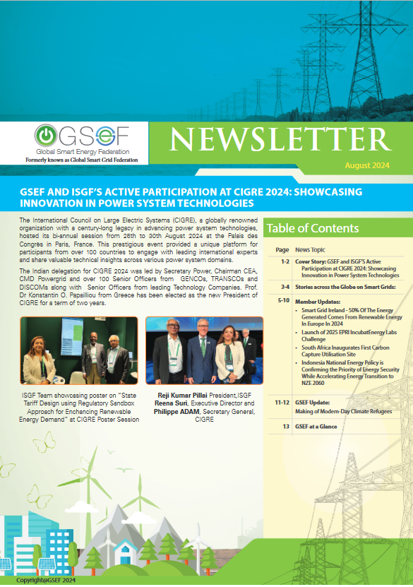 The August, 2024  issue of the
<a href="/GSmartEnergyFed/">Global Smart Energy Federation</a>
#Newsletter is now available at globalsmartenergy.org/news.php 
Click here for the latest insights on #SmartGrids #SmartCitiesDevelopmentsand other updates