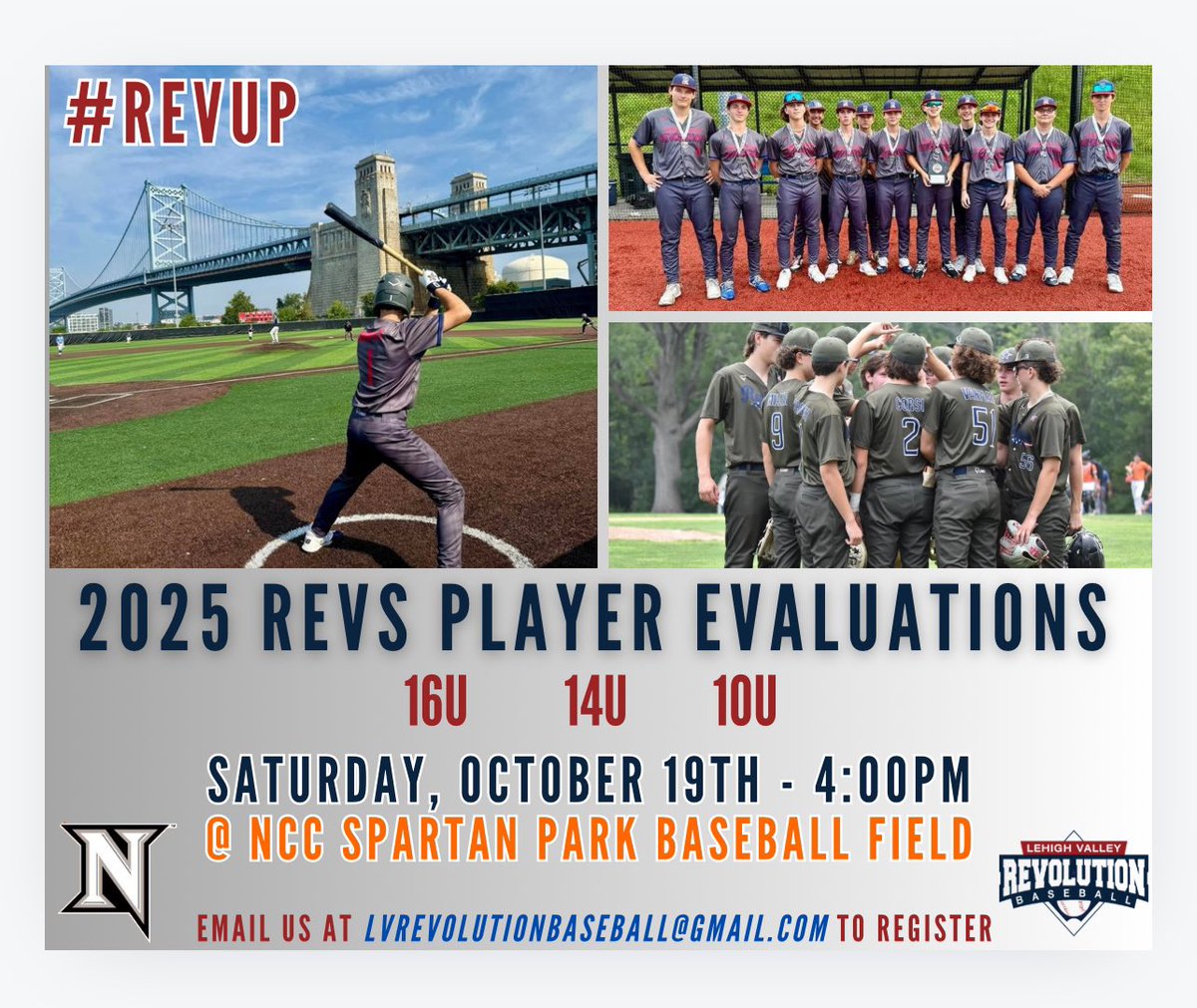 Lehigh Valley Revolution (@lvrevsbaseball) on Twitter photo Interested in joining REV NATION?! 16U, 14U and 10U player evaluations for the 2025 summer season will be held on October 19th at 4:00pm <a href="/NCC/">National Community Church</a> Spartan Park. Email us at lvrevolutionbaseball@gmail.com to register! There’s no better time than now to be a part of the REVOLUTION!! Interested in joining REV NATION?! 16U, 14U and 10U player evaluations for the 2025 summer season will be held on October 19th at 4:00pm <a href="/NCC/">National Community Church</a> Spartan Park. Email us at lvrevolutionbaseball@gmail.com to register! There’s no better time than now to be a part of the REVOLUTION!!