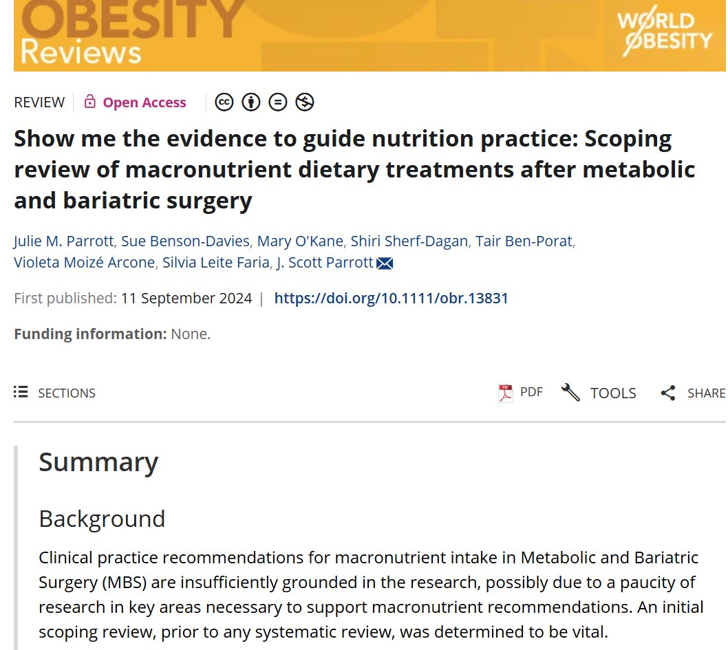 Mary O'Kane (@mpmok) on Twitter photo "Show me the evidence to guide nutrition practice: Scoping review of macronutrient dietary treatments after metabolic and bariatric surgery" DOI: 10.1111/obr.13831 Great to contribute to this project led by <a href="/JulieParrott2/">Julie Parrott</a> "Show me the evidence to guide nutrition practice: Scoping review of macronutrient dietary treatments after metabolic and bariatric surgery" DOI: 10.1111/obr.13831 Great to contribute to this project led by <a href="/JulieParrott2/">Julie Parrott</a>