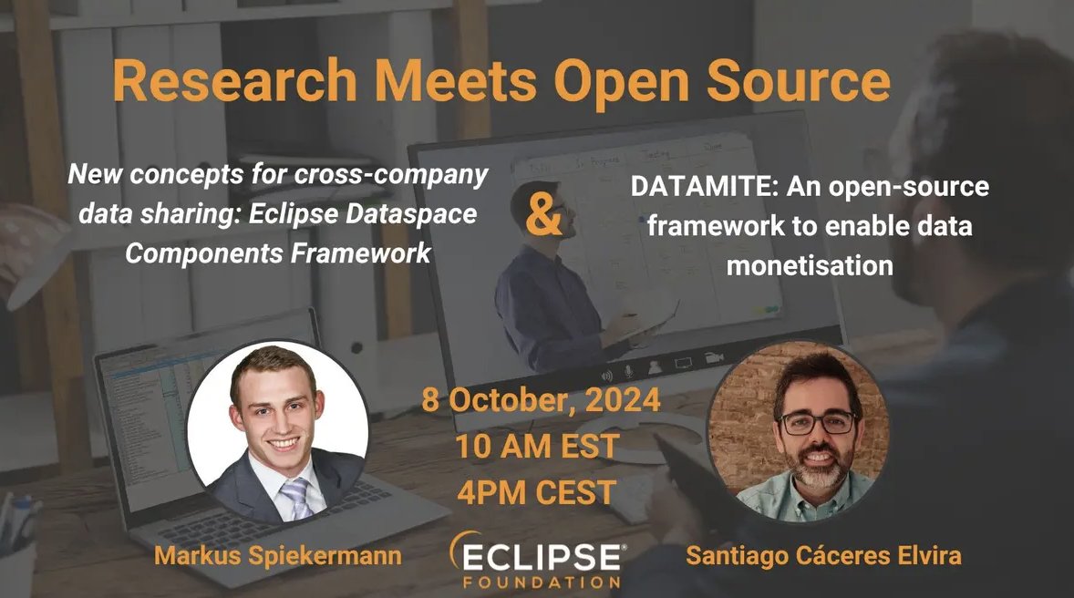 💻 NOUS partner Eclipse Foundation will be holding their second episode of their new webinar series on the topic "Realizing Dataspaces with Eclipse Dataspace Components and DATAMITE"

⏰ Tuesday, October 8, 16:00 CEST

Learn more and save your spot 👉 crowdcast.io/c/research-081…