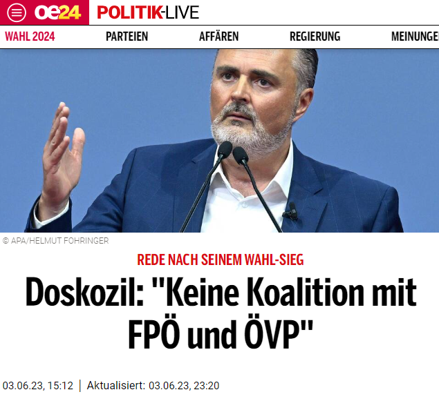 FHMaverick's tweet photo. @prikoszovich Härter als die #Vranitzky-Doktrin ist die #Doskozil-Doktrin: Nicht mit der FPÖ und nicht mit der ÖVP! https://t.co/qLiynjvzzo