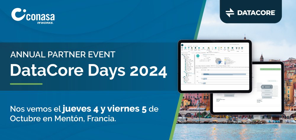 👉Los días 4 y 5 de octubre, Conasa estará presente en el Annual Partner Event, "#DataCoreDays2024" a celebrarse en el Palis de l’Europe en Menton, Francia.  📷Este evento es una oportunidad para descubrir las novedades e innovaciones de sus productos.  #DataCoreDays2024