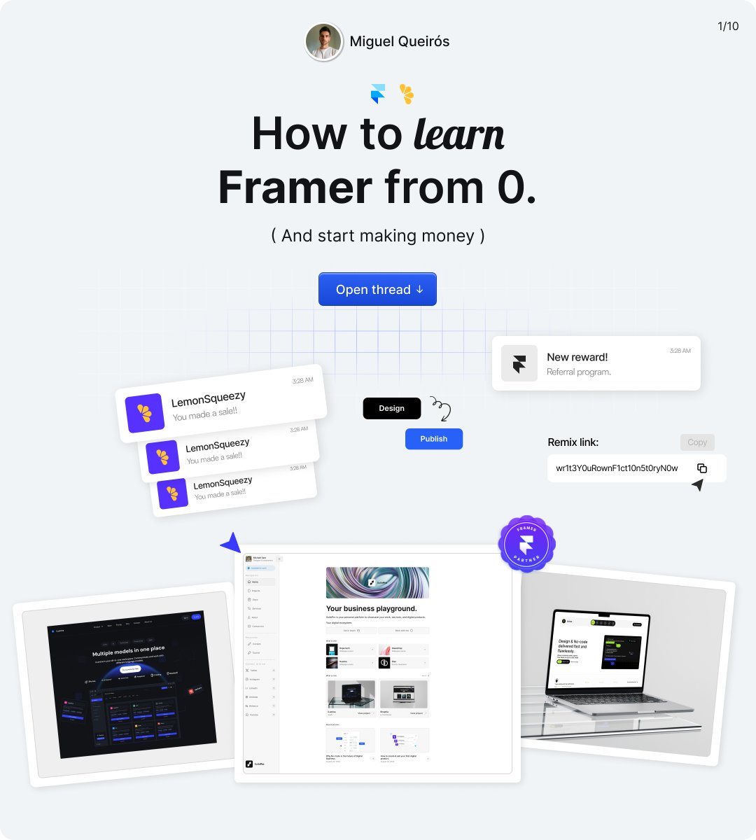 Start your Framer money journey
(a thread 🧵)

Retweet and save for later 😉