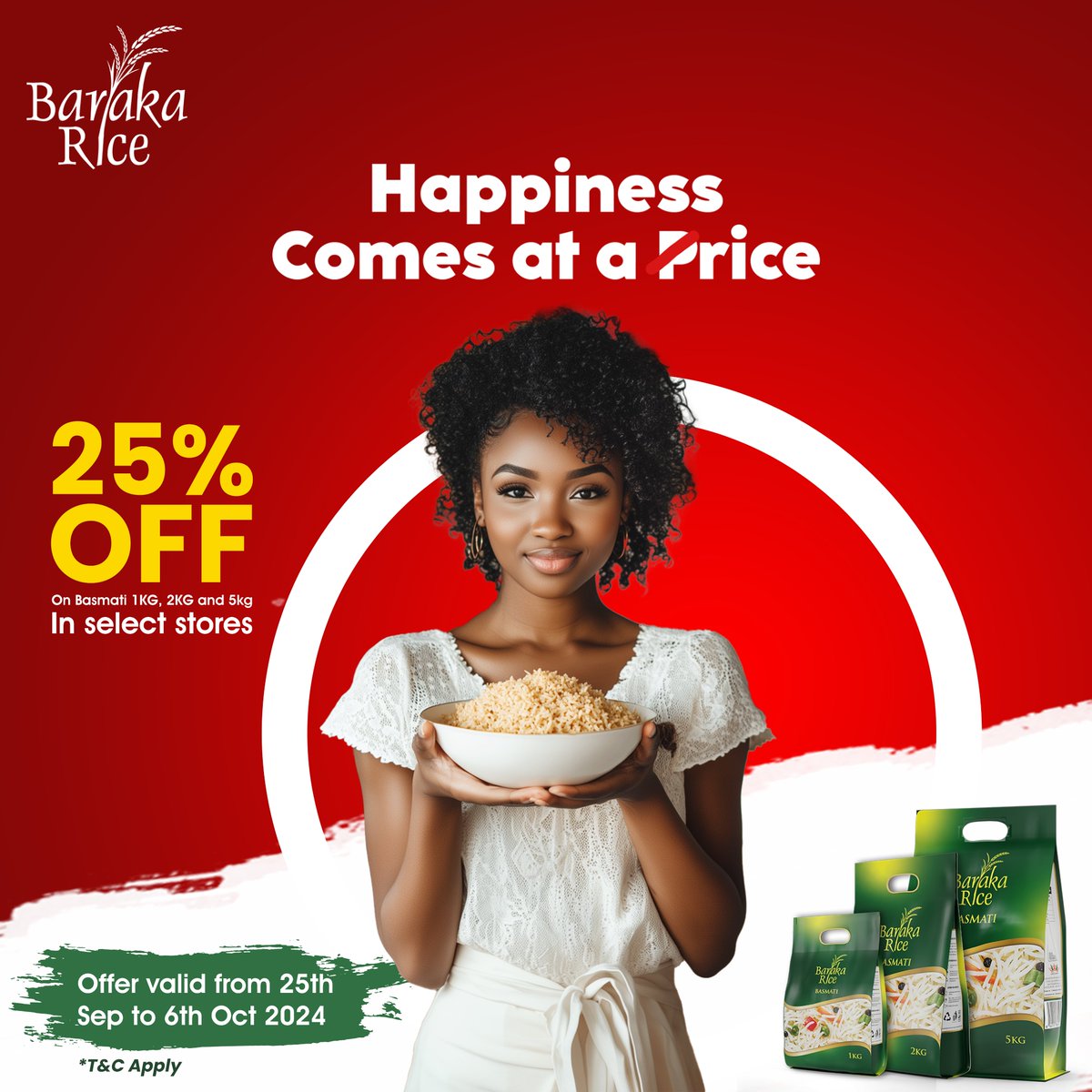 baraka_rice's tweet photo. End Month Offer Alert! 🎉 Get 25% off on Baraka Rice Basmati (1KG, 2KG, 5KG) at Quickmart and Chandarana Supermarkets from 25th September to 6th October. Don’t miss out on this amazing deal 🍚✨ .

#BarakaRice https://t.co/QQGZUJHNOd