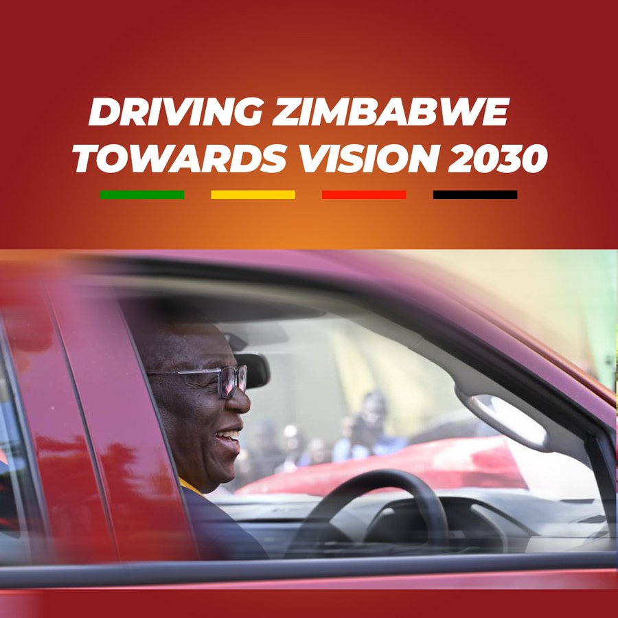 VulindlelaNdab2's tweet photo. Revving up the engine of progress, @edmnangagwa is steering #imbabwe towards #Vision2030 with determination and innovation. From revitalising the economy to empowering youths, his visionary leadership is paving the way 4 a brighter tomorrow. #ZimbabweRising @Mug2155 @Lloyd_moyo1 https://t.co/v4LhqarXXb