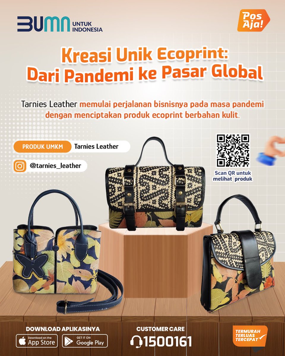 PosAjaOfficial's tweet photo. Kalau Sahabat PosAja! cari tas kulit cantik dengan motif yang unik, produk dari Tarnies Leather jawabannya 😎

#MajuBersamaUMKM #GoDigitalGoGlobal #PosAja! #PosIND #PosIndonesia #BUMNUntukIndonesia #278thPosIND https://t.co/RnDxbe5vbh