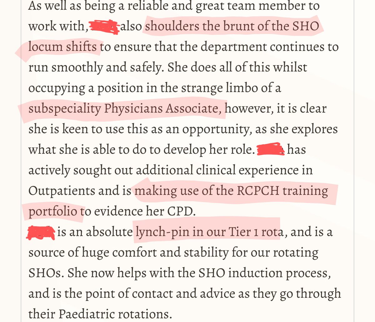 Another day

Another PA working as a doctor

"Taking the brunt of the SHO locum shifts"

I was also unaware there was such a thing as a "Subspecialty Physician Associate"…