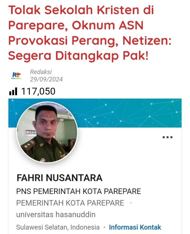 AhlulQohwah's tweet photo. Yang kemaren videonya heboh nyuruh perang menolak sekolah kristen

Kok bisa ya, ASN jadi ketua FPI

https://t.co/w7S0XQzk5E

https://t.co/zbeoNzhfhd https://t.co/fygaA2TrUD
