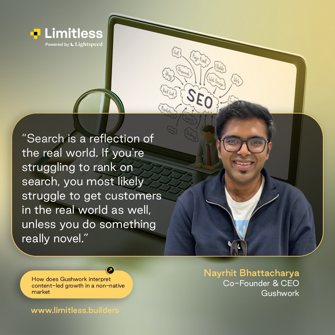 LightspeedIndia's tweet photo. @NayrhitB, Co-Founder & CEO of @gushwork, explores how human insights and AI power content-led growth: https://t.co/MHwKTeaAsb #NayrhitBhattacharya #Gushwork https://t.co/cNuKZoScRl