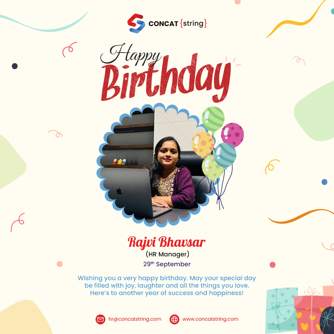 concatst's tweet image. Happy Birthday Rajvi Bhavsar.
Wishing you a fantastic year ahead.!!

  #HappyBirthday #TeamHR #WorkplaceHappiness