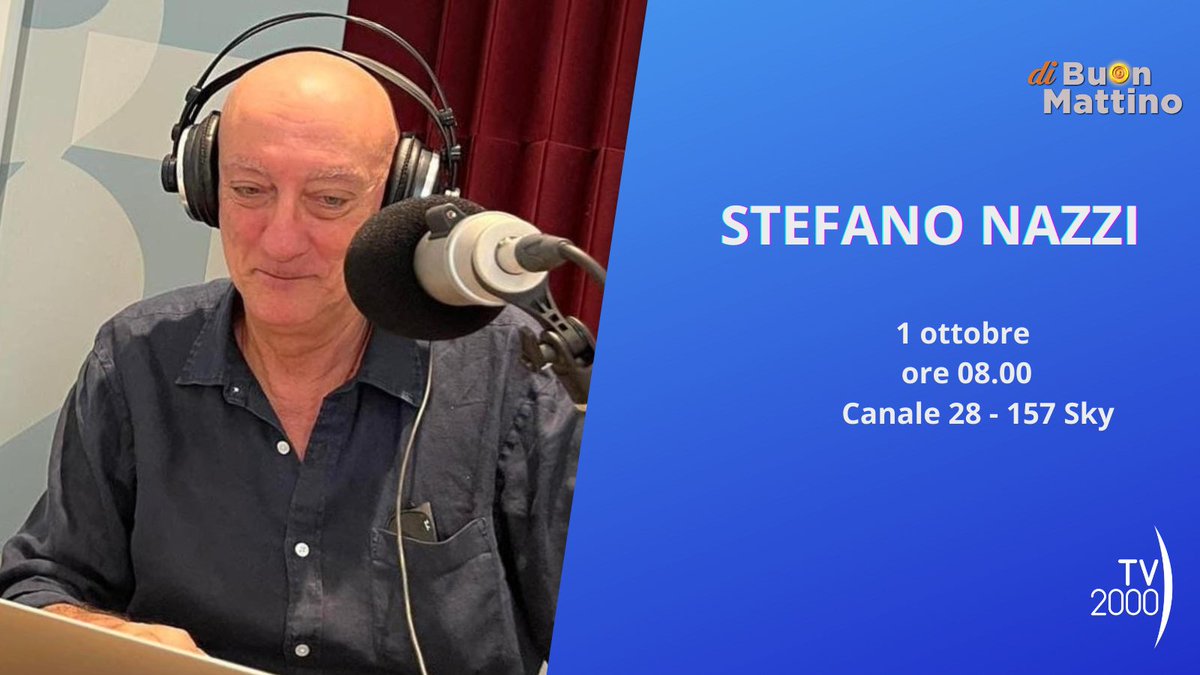 Di Buon Mattino (@dibuonmattino) on Twitter photo Tra poco ospite a #dibuonmattino il giornalista e autore <a href="/stefanonazzi/">stefano nazzi</a> . Dal successo del podcast #Indagini è nato il tour teatrale #IndaginiLive che oggi e domani 2 ottobre lo porta sul palco del <a href="/teatrolimpico/">Teatro Olimpico</a> di Roma.
<a href="/TV2000it/">Tv2000.it</a> #1ottobre Tra poco ospite a #dibuonmattino il giornalista e autore <a href="/stefanonazzi/">stefano nazzi</a> . Dal successo del podcast #Indagini è nato il tour teatrale #IndaginiLive che oggi e domani 2 ottobre lo porta sul palco del <a href="/teatrolimpico/">Teatro Olimpico</a> di Roma.
<a href="/TV2000it/">Tv2000.it</a> #1ottobre