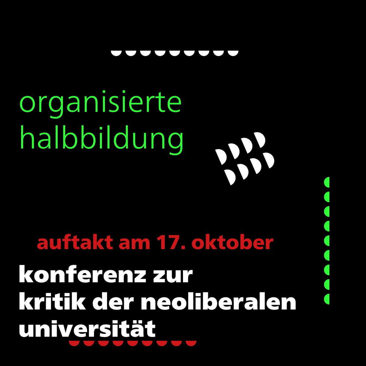 „Kritik der neoliberalen Universität. Fünf Schlaglichter”

Es diskutieren: 
<a href="/sandro_philippi/">Sandro Philippi</a> (<a href="/fzs_ev/">freier zusammenschluss von student*innenschaften</a>)
@simoneclaar (@gew_bund)
Clara Gutjahr (<a href="/O_Halbbildung/">Organisierte Halbbildung</a>)
<a href="/AlexStruwe/">Alex Struwe</a> (<a href="/ndaktuell/">nd.Aktuell</a>)
<a href="/frisches_gruen/">Matthias Ernst</a> (<a href="/BdWi_Verband/">Bund demokratischer Wissenschaftler*innen / BdWi</a>)

Zur Anmeldung: ifs.uni-frankfurt.de/eventleser/org…