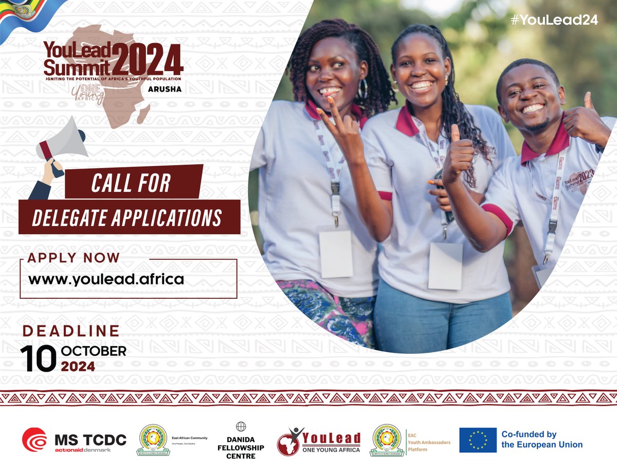 OneYoungAfrica's tweet image. 🔊The wait for #YouLead24 is over!
📌Apply NOW at portal.youlead.africa/public/events
for the opportunity to be a delegate at Africa's largest and most diverse youth forum!
📌Tag a friend and repost to spread the word.