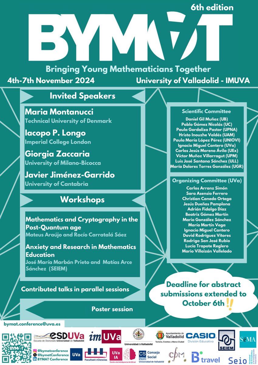 ⚠️We extend the deadline for abstract submissions to October 6th⚠️
eventos.uva.es/109666/detail/…