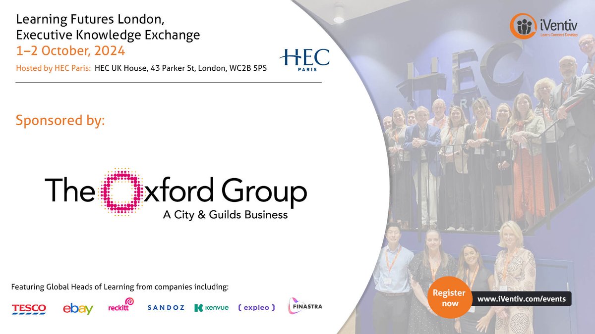 We’re excited to attend the Learning Futures London, Executive Knowledge Exchange tomorrow! 

We are looking forward to a great day ahead! Stay tuned for more updates. 

For details, visit iventiv.com/events/learnin…