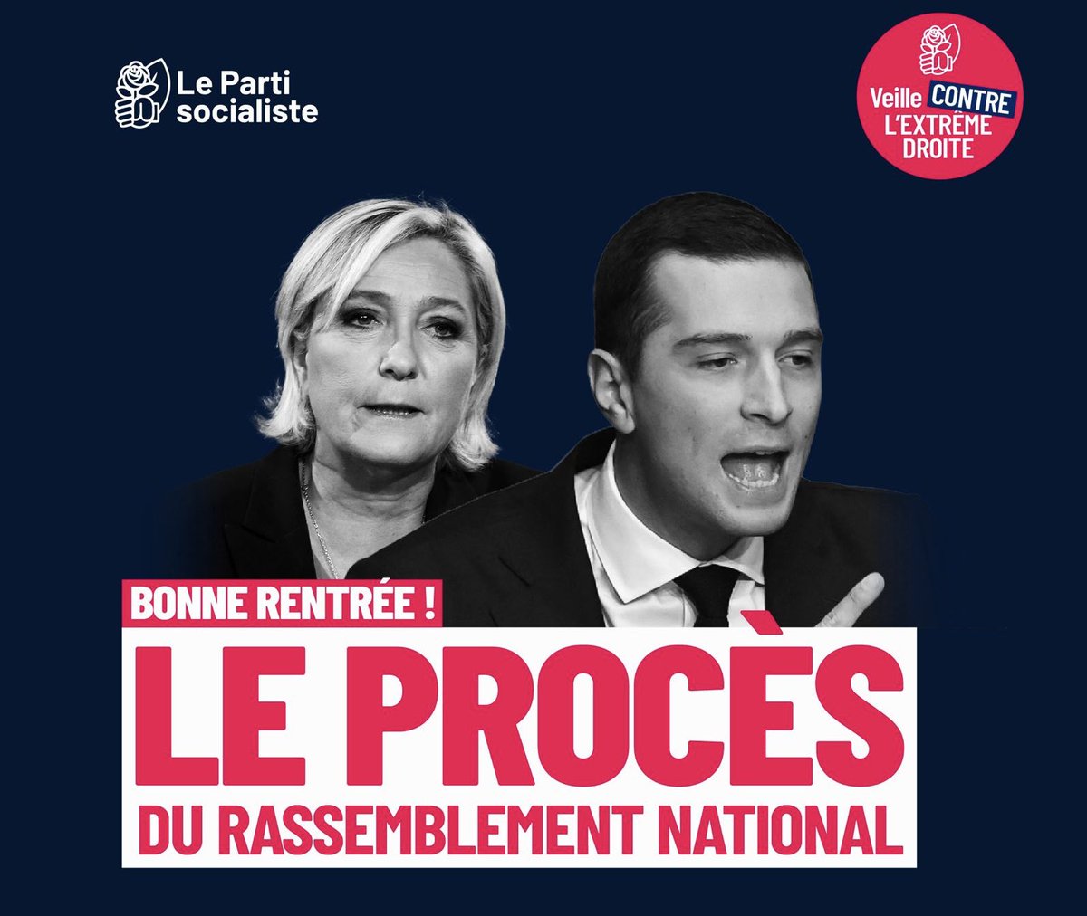 NinuweDescamps's tweet photo. ‼️C’EST LE GRAND JOUR‼️

Quelques éléments 

➕Accusations pour détournement de fonds publics
➕27 prévenus dont Marine Lepen, Julien Odoul, Louis Alliot, Nicolas Bay 
➕Préjudice évalué à 6,8 millions d’euros
➕Le Parlement Européen s’est constitué partie civile

#ProcèsRN https://t.co/lOaFvFDDCP