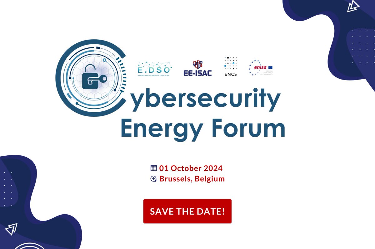 DATACELLAR_EU's tweet image. 👋 Tomorrow we will attend the 𝟕𝐭𝐡 𝐞𝐝𝐢𝐭𝐢𝐨𝐧 𝐨𝐟 𝐭𝐡𝐞 𝐂𝐲𝐛𝐞𝐫𝐬𝐞𝐜𝐮𝐫𝐢𝐭𝐲 𝐅𝐨𝐫𝐮𝐦 in #Brussels!
Organised by @EDSO_eu, @EE_ISAC, the European Network for Cyber Security (ENCS) and @enisa_eu
🔗 Agenda: ow.ly/E8Yl50TwXRe  
#DataInnovation #DataCellar