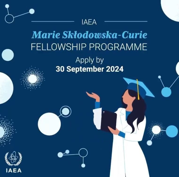 IAEANE's tweet photo. 🚨 Today's the day!

Final chance to apply for the @IAEAorg Marie Skłodowska-Curie Fellowship Programme!

If you’re a woman pursuing a master’s in the nuclear field, this is your opportunity to get financial support & join a global network of changemakers. 🌍⚛️

Apply now 👉 https://t.co/I93BwZSGQU

#NuclearNeedsWomen