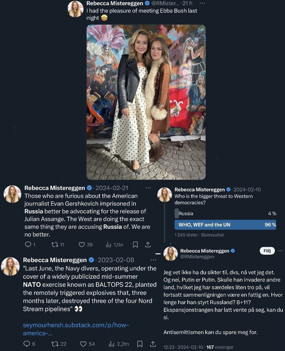 Jag har inga problem med att Ebba Busch gör så kallade djävulstecken, men jag hade gärna inte sett vår vice statsminister posera tillsammans med en person som sprider ryska narrativ och Kremls propaganda.