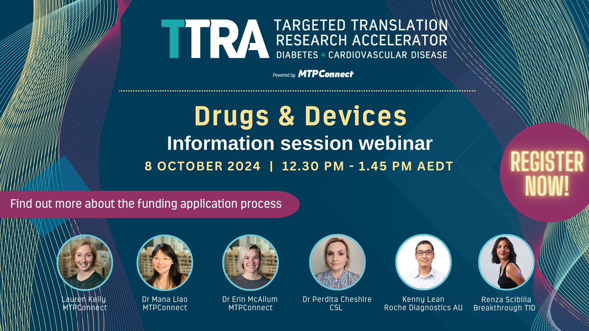🚨Want to find out more about the funding application process for TTRA Drugs and Devices? Join the TTRA Information session webinar for Drugs &amp; Devices!  On 8 October 2024, 12.30 pm - 1.45 pm AEDT.  👉bit.ly/3Y1tQIJ