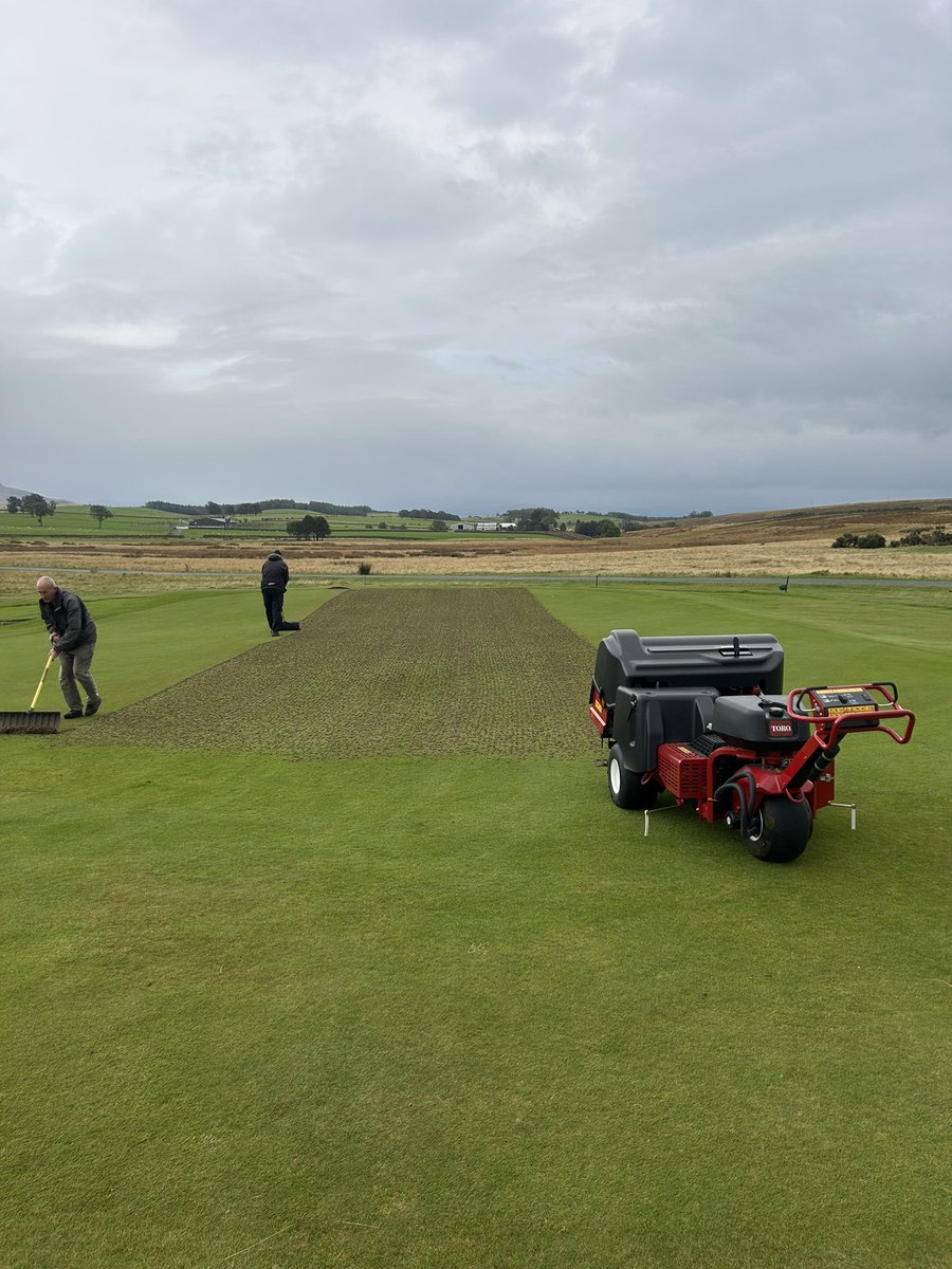 Greens renovation well underway! Fingers crossed the rain holds off!🤞🏻🤞🏻