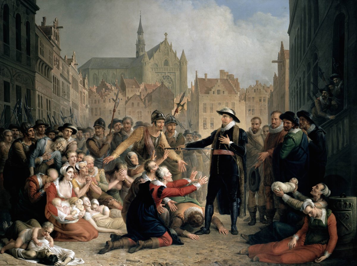 Deze week in 1574 gaan de Leidenaren hun laatste dagen van het Beleg in al weten ze dat uiteraard zelf niet. De voedselsituatie in de stad is kritiek. Burgemeester Van der Werf zou zijn arm hebben aangeboden aan de hongerende bevolking. Maar of dat waar is? #450jaarLeidensOntzet