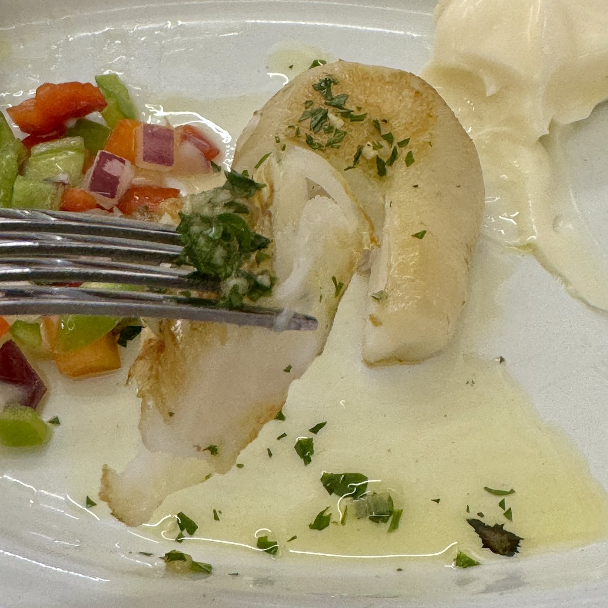 Pan grilled huevas de choco with pipirrana and mayo 🤩💫
<a href="/CSalmedina/">Cerveceria Salmedina</a> #sevilla #tapas 
#sevillatapas #azahartapas